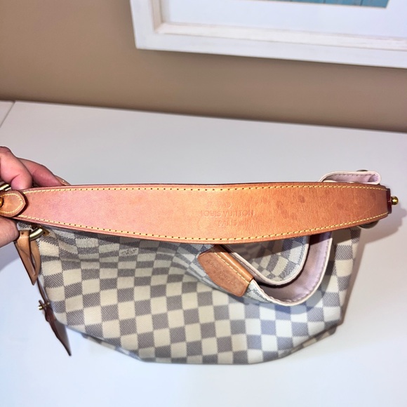 100% Louis Vuitton Graceful PM Shoulder Bag Damier Azur - Picture 10 of 15